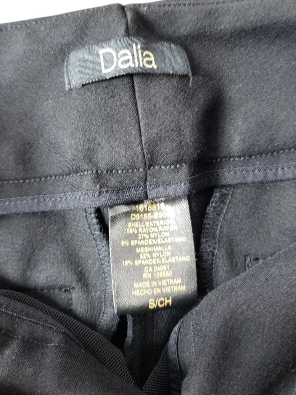 Dalia Womens Pull Ponte Pants 4-Way Stretch Fabric Black Small - Picture 4 of 11